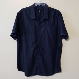 2/$10 Structure Button-Down Shirt 90s Black XXL